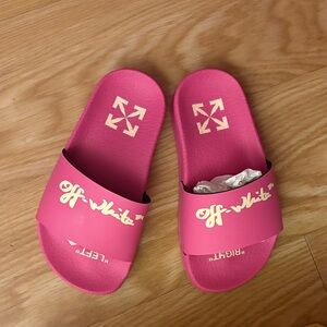 Off-White Vibrant Pink Slides